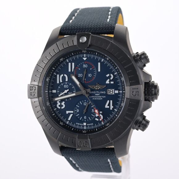 Breitling Super Avenger Night Mission V13375 Chrono 48mm DLC Men's Watch B&P - Picture 5 of 11